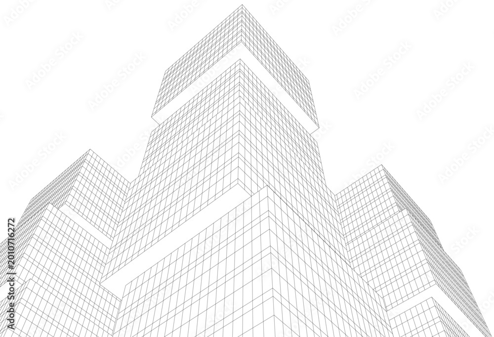 Fototapeta premium Concept 3d architecture building, vector illustration