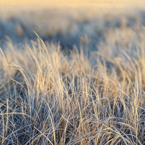 Golden Grass Sways in the Wind on a Sunny Day in an Open Field
