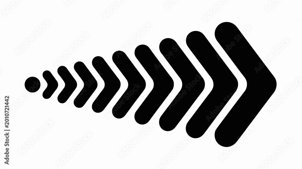 Fototapeta premium Progressive circular arrow formation – Ideal for scaling a business, networking growth, or sound wave technology.
