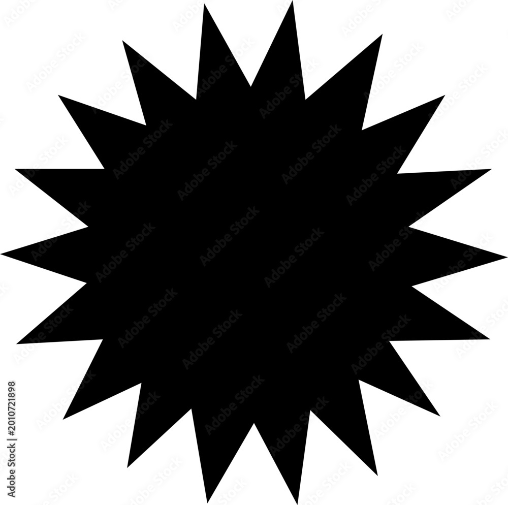Fototapeta premium Black price tags collection. Circle stickers. Wavy edge promo badges. Star burst shape black tags for price. Set of blank sale sticker. Vintage flat labels collection. Graphic illustration. Simple sil