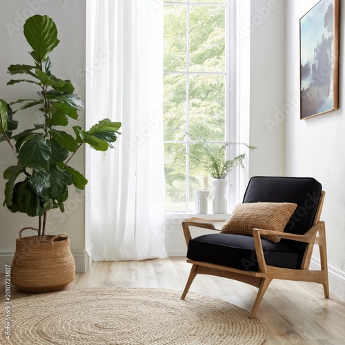 Cozy Sitting Area With Plant and Large Window in Well-Lit Room Near the City