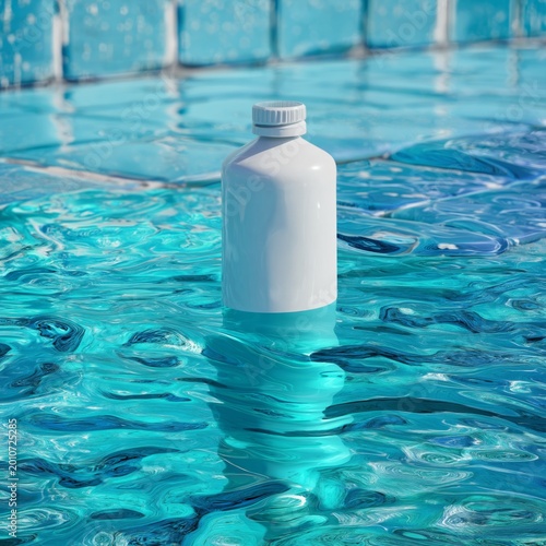 Floating Tube in Clear Water Near Colorful Plants on a Sunny Day
