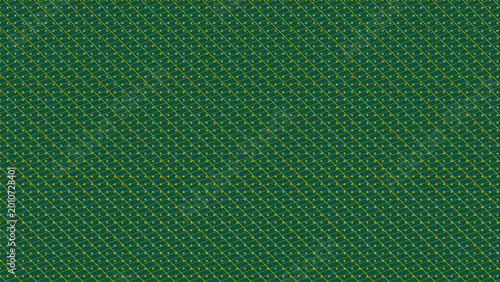 Foto Seamless micro geometric pattern with dense yellow green elements on dark green