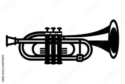 flugabone instrument silhouette illustration for brass band music performance and acoustic design
