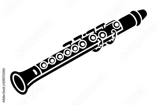 piccolo flute instrument silhouette illustration for music band orchestra and sound design