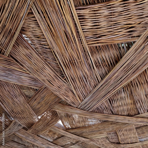 Natural Fibers Woven Together Create a Complex Pattern of Textures and Lines ...