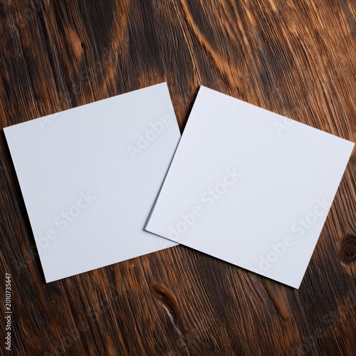 White Blank Sheets of Paper on a Wooden Table Ready for Notes or Drawing Acti...