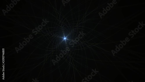 Glowing Blue Light in Dark Space.