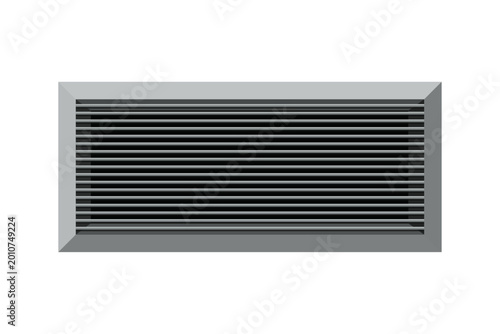 Tablou pe pânză Metal air vent grille illustration on transparent background