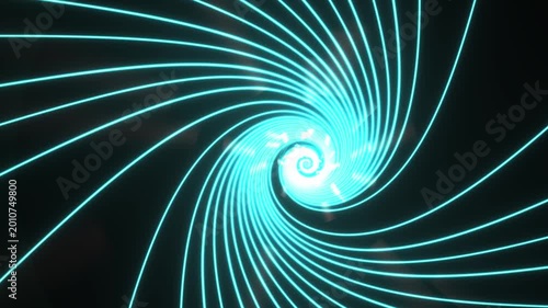 Glowing blue spiral light trails animation.