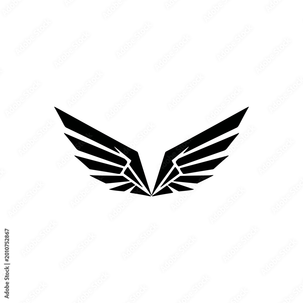 Fototapeta premium Geometric Stylized Wings Logo Design Vector
