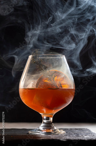 Smokey cocktail on black