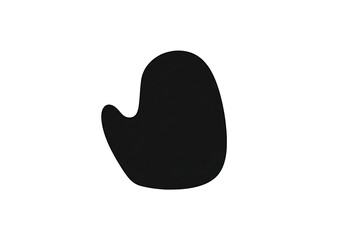 Isolated black organic blob shape with irregular curved silhouette, fluid liquid form, abstract design element, smooth contour