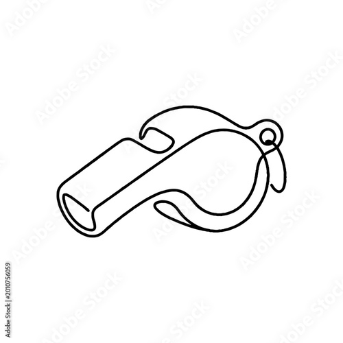 Foto Whistle with a metal ring.
