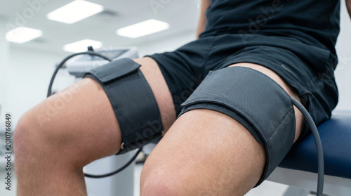 Blood Flow Restriction Therapy Bands On Thighs