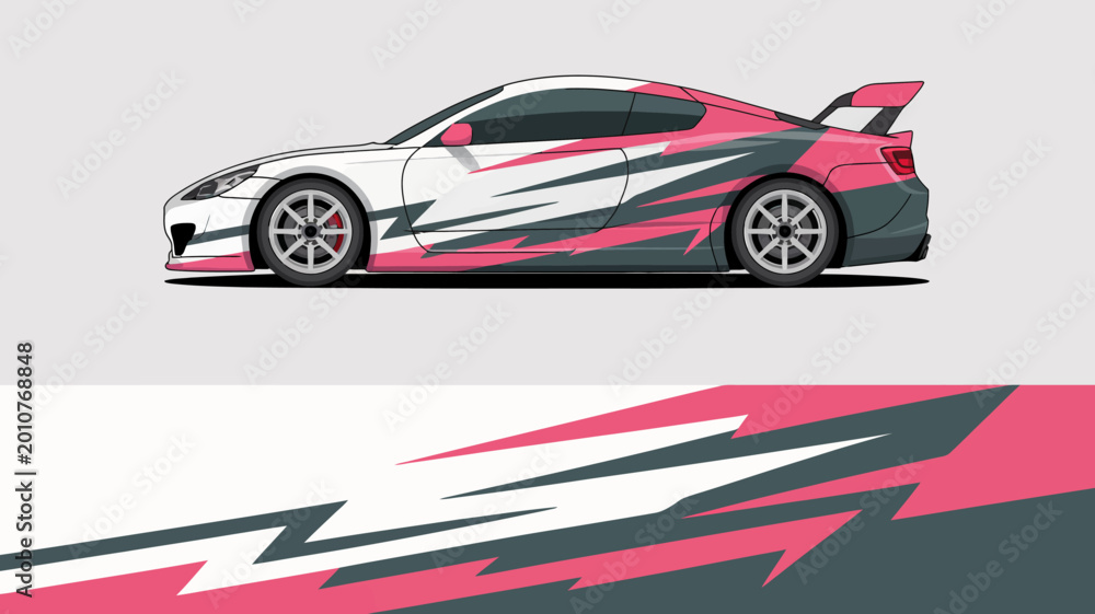 Naklejka premium Sport Car Racing Vehicle Side View.