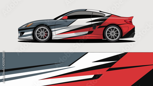 Εκτύπωση καμβά Red and black sports car design.