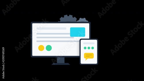 Flat Vector Animation of Responsive Web Design Development Process