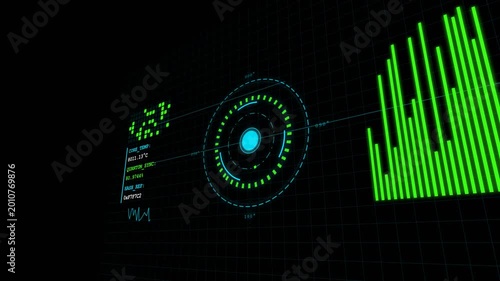 Digital Technology Dashboard Interface With Animated Data Visualizatio