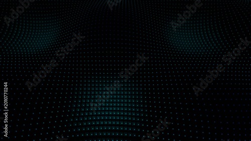 Abstract Glowing Blue Dot Wave Background Animation