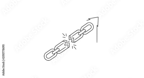 Photos Broken Chain Link Symbolizing Freedom, Escape, and Breaking Barriers