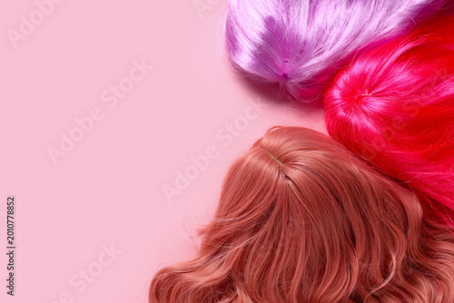 Different beautiful wigs on...
