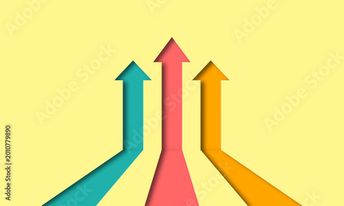 Obraz na plátně Three Arrows Merging Together Towards a Common Goal.