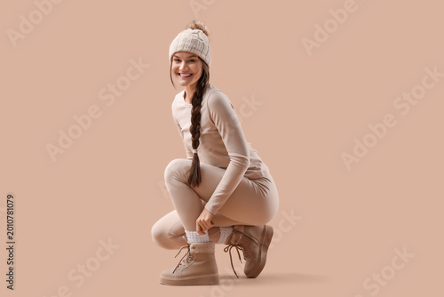 Young woman in thermal unde...