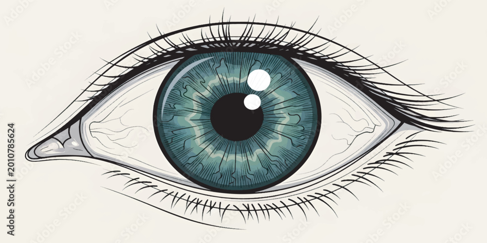Fototapeta premium Detailed Eye Vector Illustration with Iris and Pupil