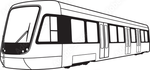 Tableau sur toile Modern urban train vector illustration showing a sleek commuter transit vehicle