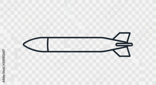 Cuadro en lienzo Minimalist bomb icon line art, simple explosive weapon vector illustration