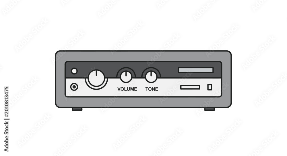 Fototapeta premium Simple Guitar Amplifier with Controls and Input.