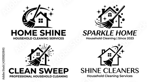 Cleaning Services Household Logos.