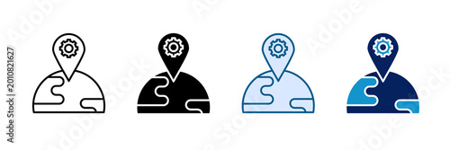 Konstfotografi Region Settings Icon Set Multiple Style Collection