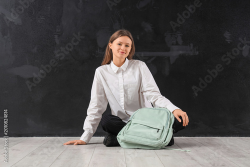 Female student with backpac...