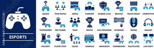 Obraz na plátně Esports duotone icon collection set