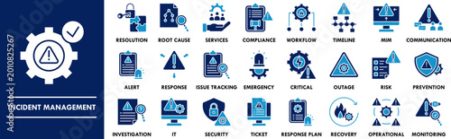 Canvas Print Incident Management duotone icon collection set