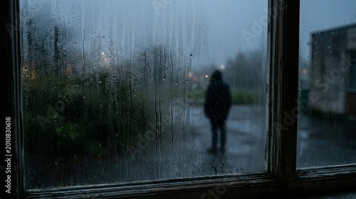 Photos Melancholic Silhouette Through Condensation