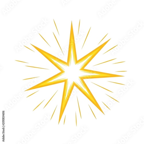 Bright Yellow Starburst Illustration on White Background