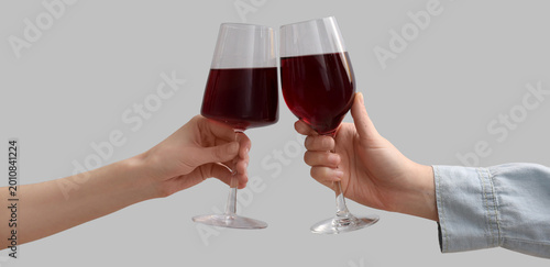 Female hands clinking with ...