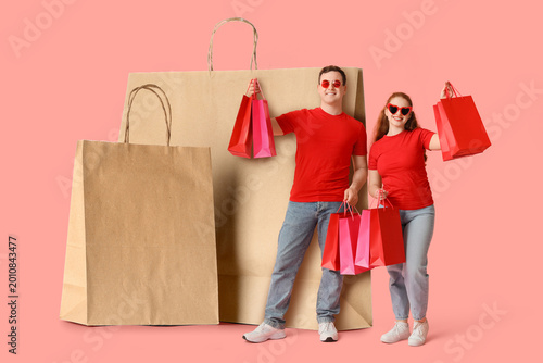 Beautiful young couple with...