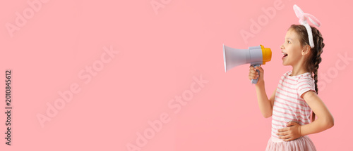 Little girl with megaphone ...