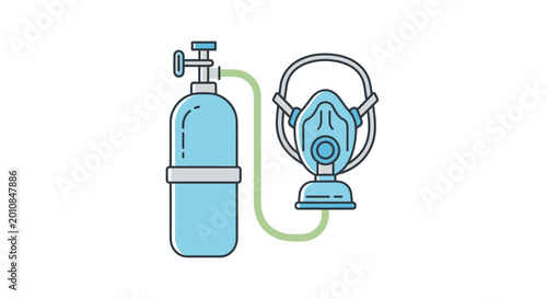 Photos Oxygen Tank and Breathing Mask.