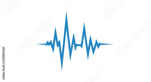 Blue sound wave graphic symbol.