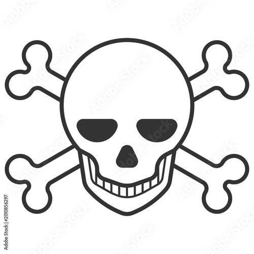 Fotografía white skull and crossbone icon