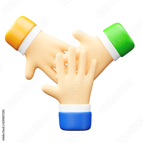 3D Business Teamwork Icon for corporate presentation business management and productivity business element design concept