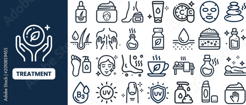Fotografija Treatment and Medical Care outline icon set