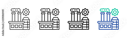 Fotografie Industrial Revolution Icon Collection Different Style Outline