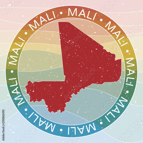 Tableau sur toile Vintage Mali Round Logo