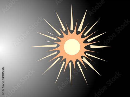 Abstract Sunburst Light Effect with Sharp Rays